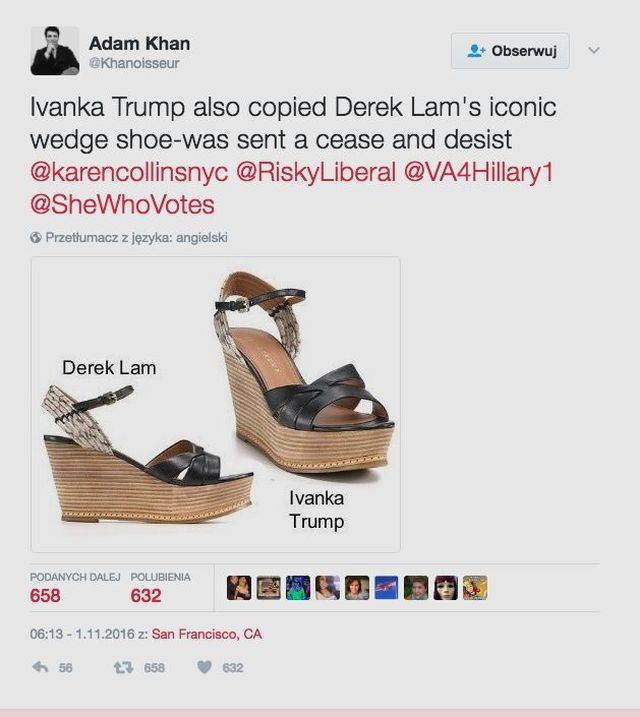 Szok! Ivanka Trump to plagiatorka?! Jej projekty są KRADZIONE