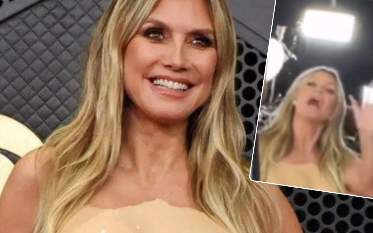 Najgłośniejsza wpadka modowa Grammy. Heidi Klum naprawdę się w to wcisnęła