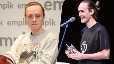 Bartosz Bielenia w NIEBIESKICH włosach na festiwalu Off Camera