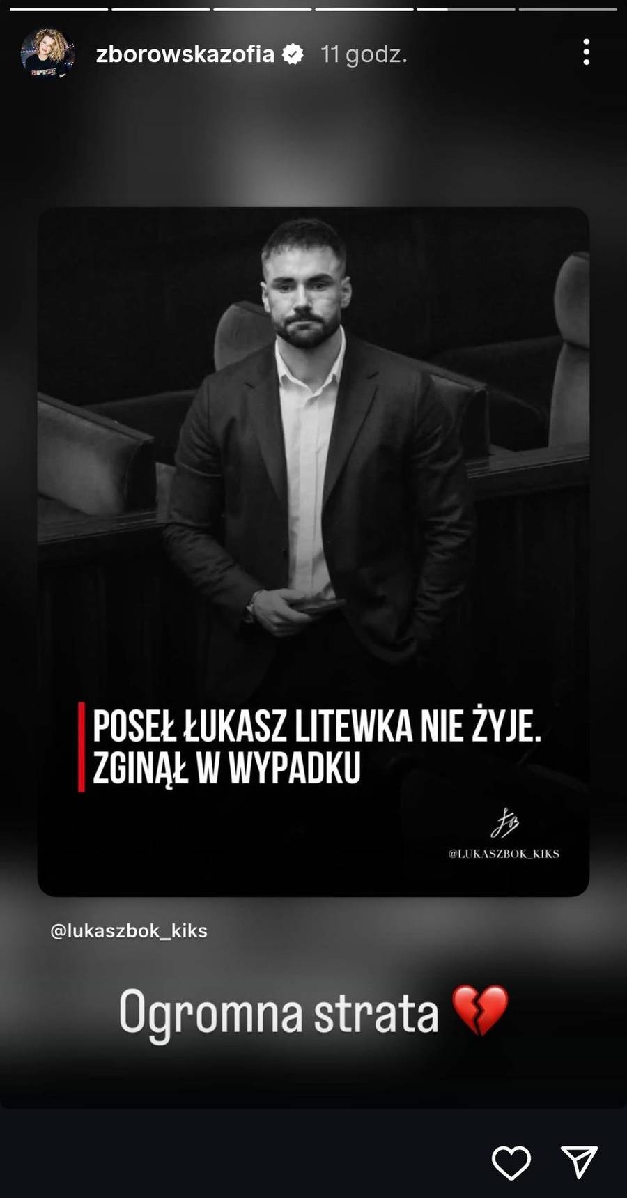 Gwiazdy żegnają Łukasza Litewkę, fot. Instagram