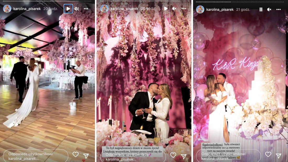 Karolina Pisarek i Roger Salla na swoim ślubie