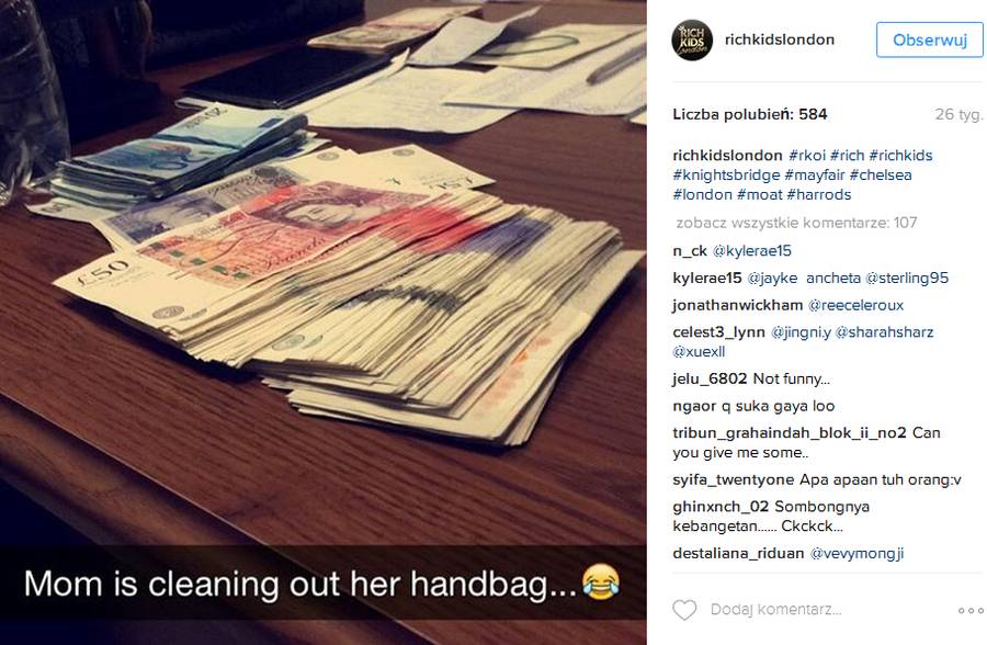 Bogate dzieciaki z Londynu chwalą się swoim przepychem