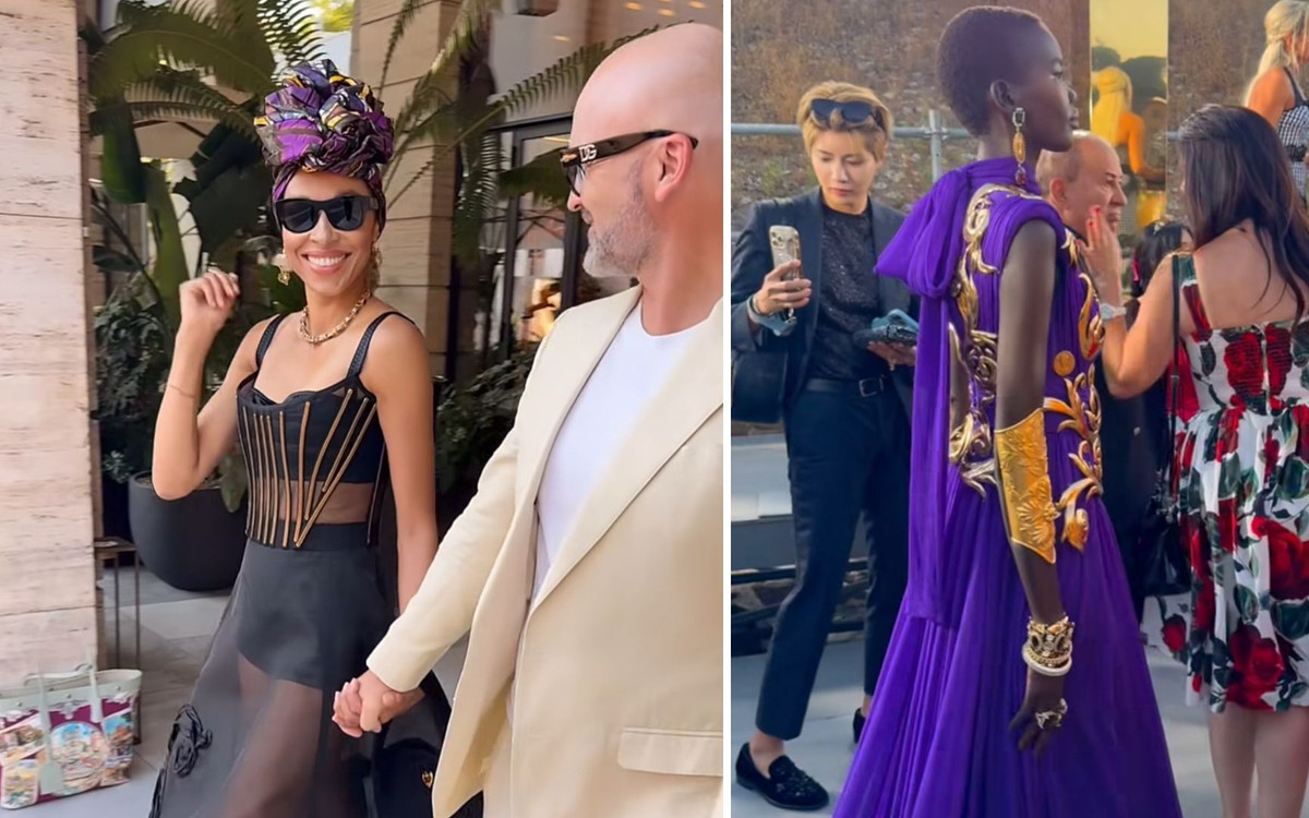 Stylowi Omenaa Mensah i Rafał Brzoska na pokazie Dolce & Gabbana. Pokazali klasę!