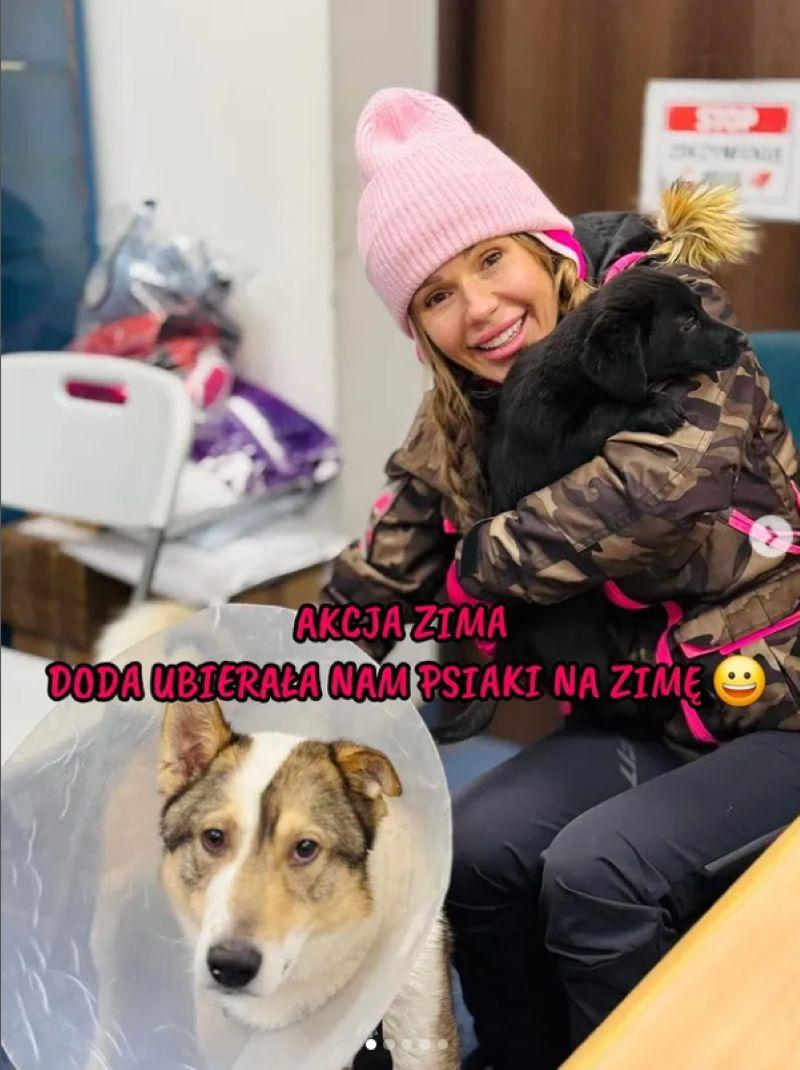 doda pomaga pieskom/Instagram/dodaqueen/schronisko_celestynow_official