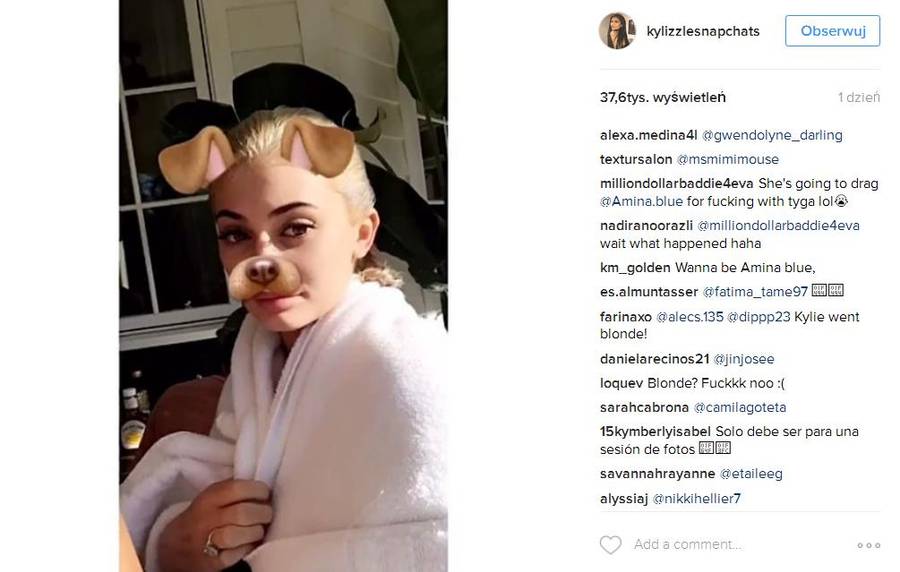 Jak Kylie Jenner rozjaśniała włosy