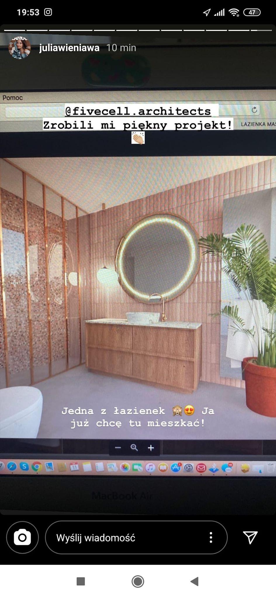 Nowe mieszkanie Julii Wieniawy fot. Instagram @juliawieniawa