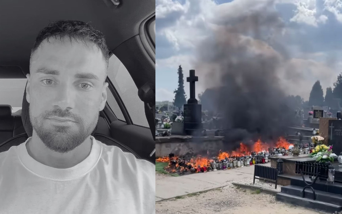 Tak wygląda grób Łukasza Litewki dzień po pożarze. Widok chwyta za serce