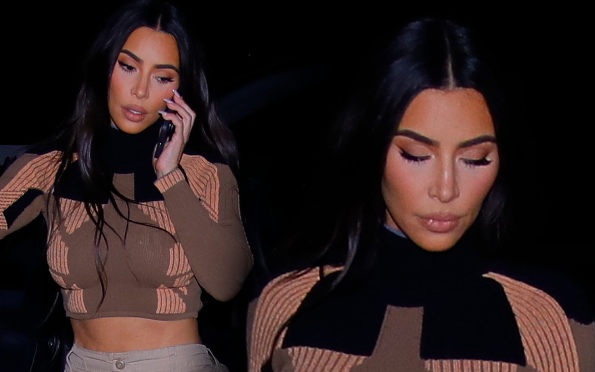 Kim Kardashian załatwia sprawy biznesowe. Spodnie jeszcze bardziej powiększyły jej POŚLADKI (ZDJĘCIA)