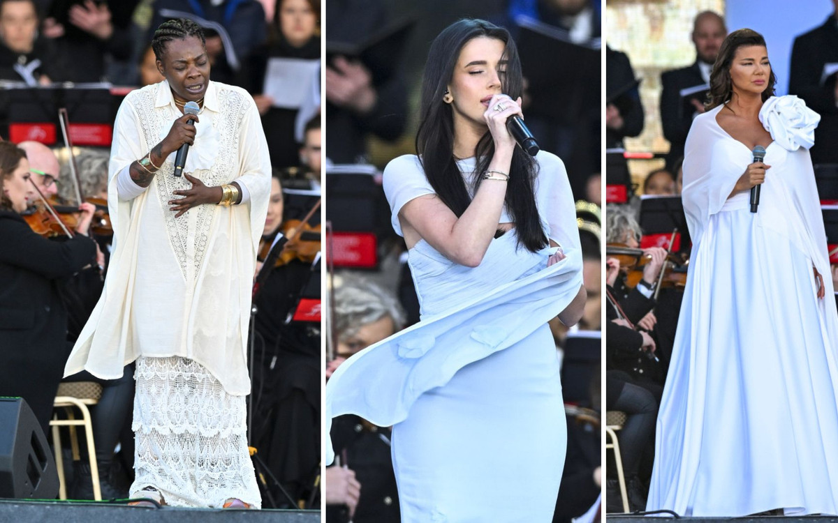 Niezwykły koncert “Symfonia Miłosierdzia”! Roksana Węgiel w błękicie, Edyta Górniak w olśniewającej bieli (FOTO)