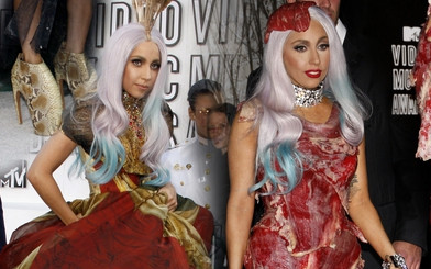 Lady Gaga w sukience z mięsa (FOTO)
