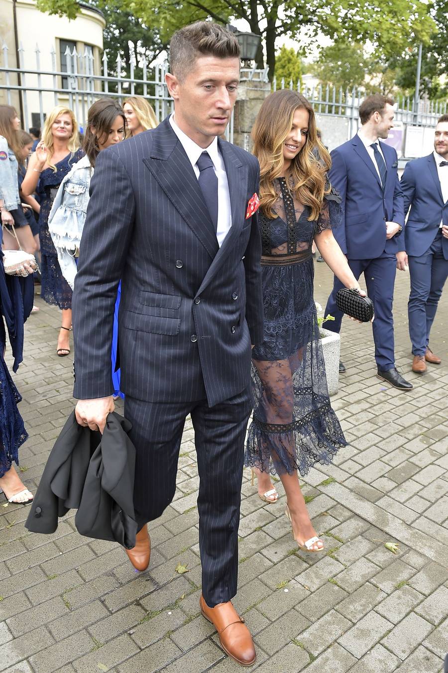 Anna Lewandowska i Robert Lewandowski na ślubie córki Anny Korcz