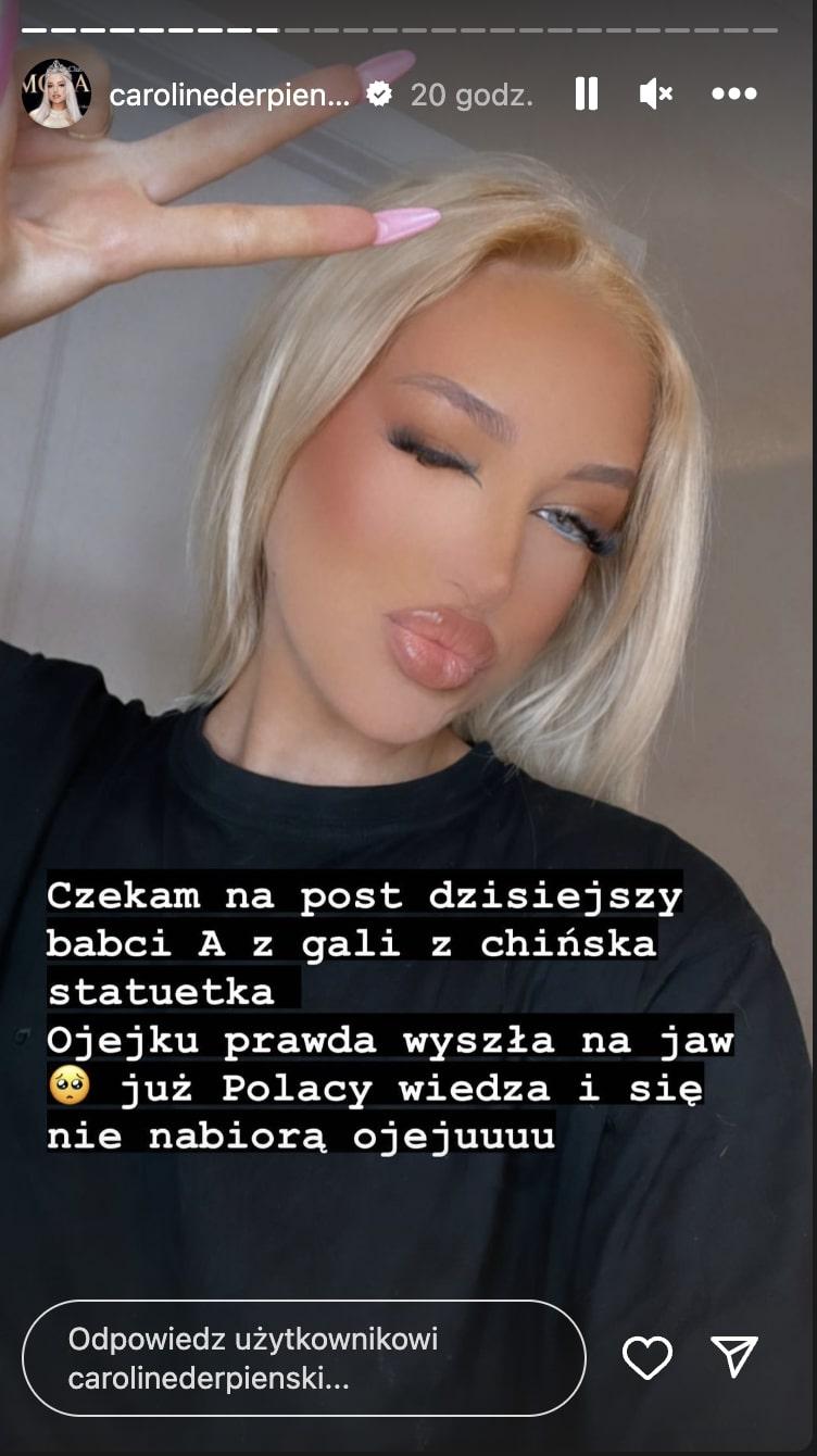 Caroline Derpieński o nagrodzie Anety Glam IG/carolinederpienski
