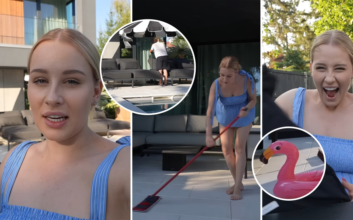 Andziaks urządziła ogród z basenem. Ręczniki plażowe za 400 złotych to dopiero początek! (ZDJĘCIA)