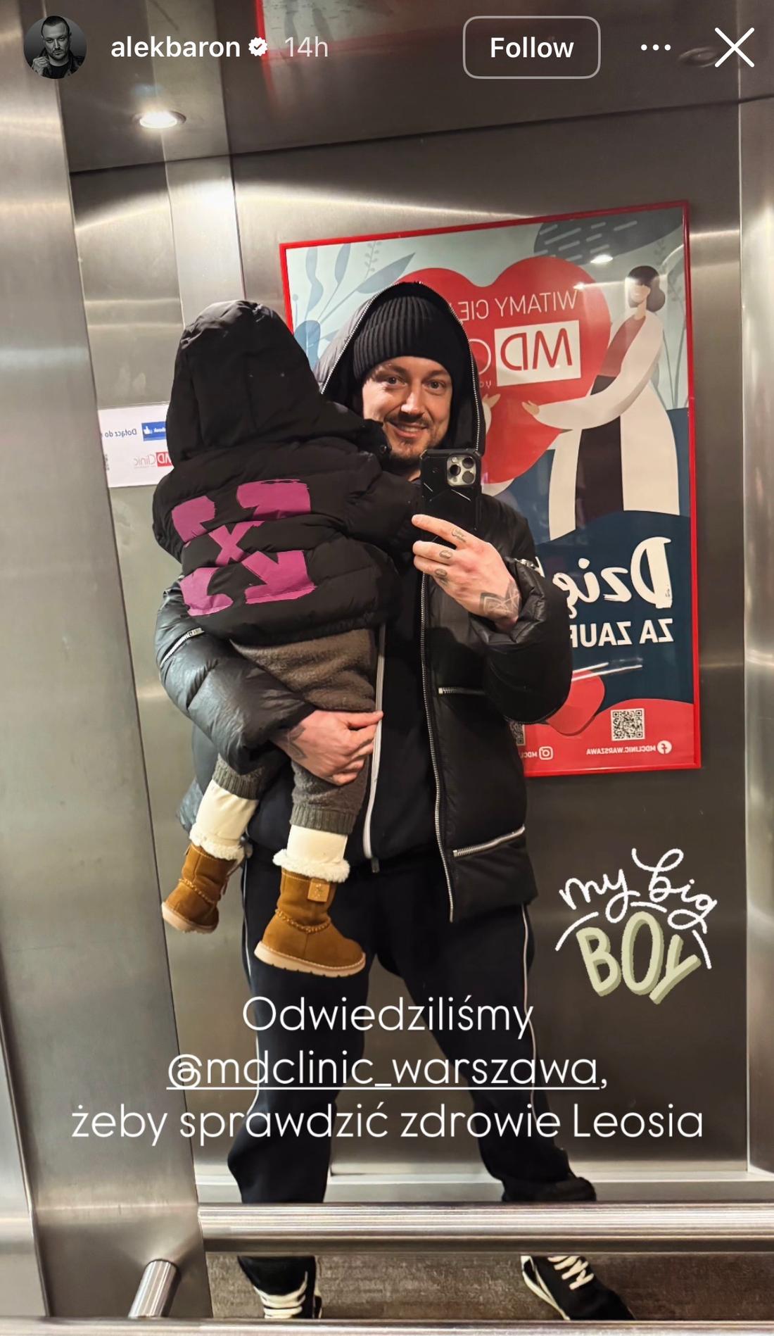Aleksander Baron z synkiem Leosiem, fot. Instagram