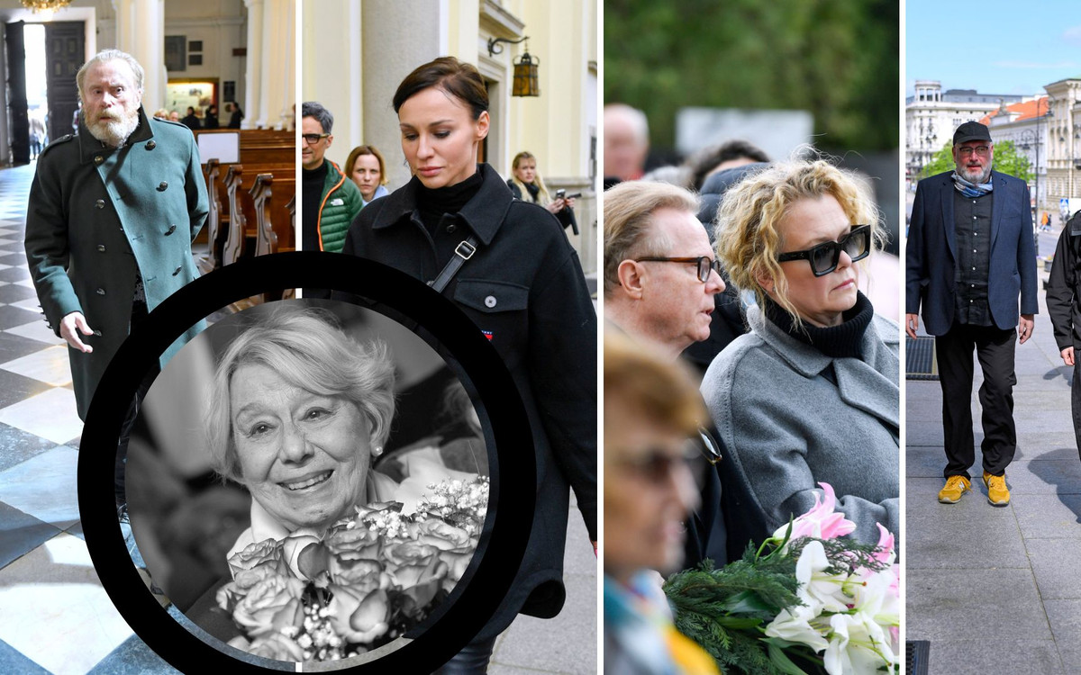 Pogrzeb Zofii Kucówny. Plejada aktorów w kościele: Daniel Olbrychski, Łukasz Garlicki, Andrzej Seweryn, Daria Widawska