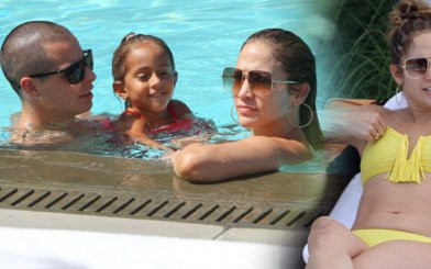 Jennifer Lopez w bikini z ukochanym i dziećmi (FOTO)