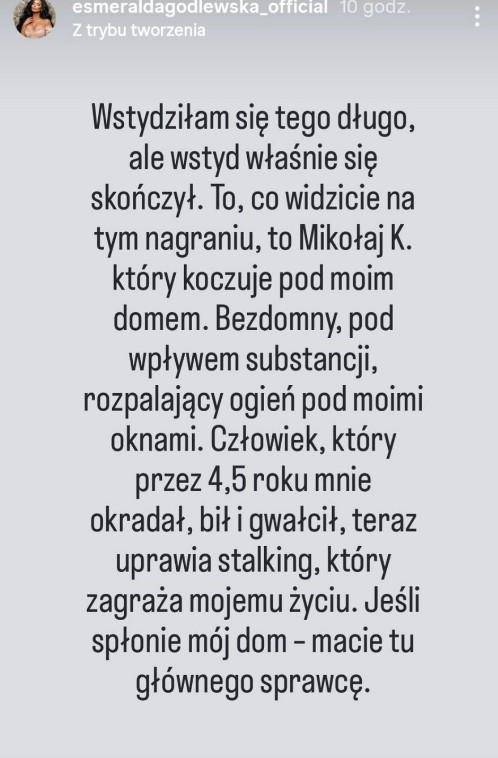 Esmeralda Godlewska opowiedziała o koszmarnym związku, fot. Instagram