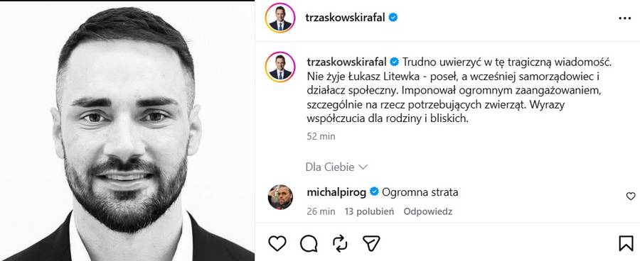 Rafał Trzaskowski, fot. Instagram