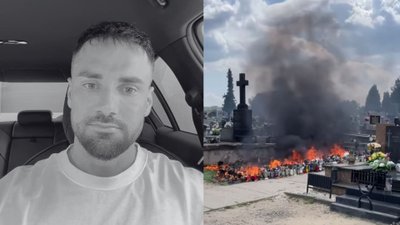 Tak wygląda grób Łukasza Litewki dzień po pożarze. Widok chwyta za serce