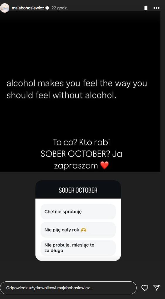 Maja Bohosiewicz o alkoholu