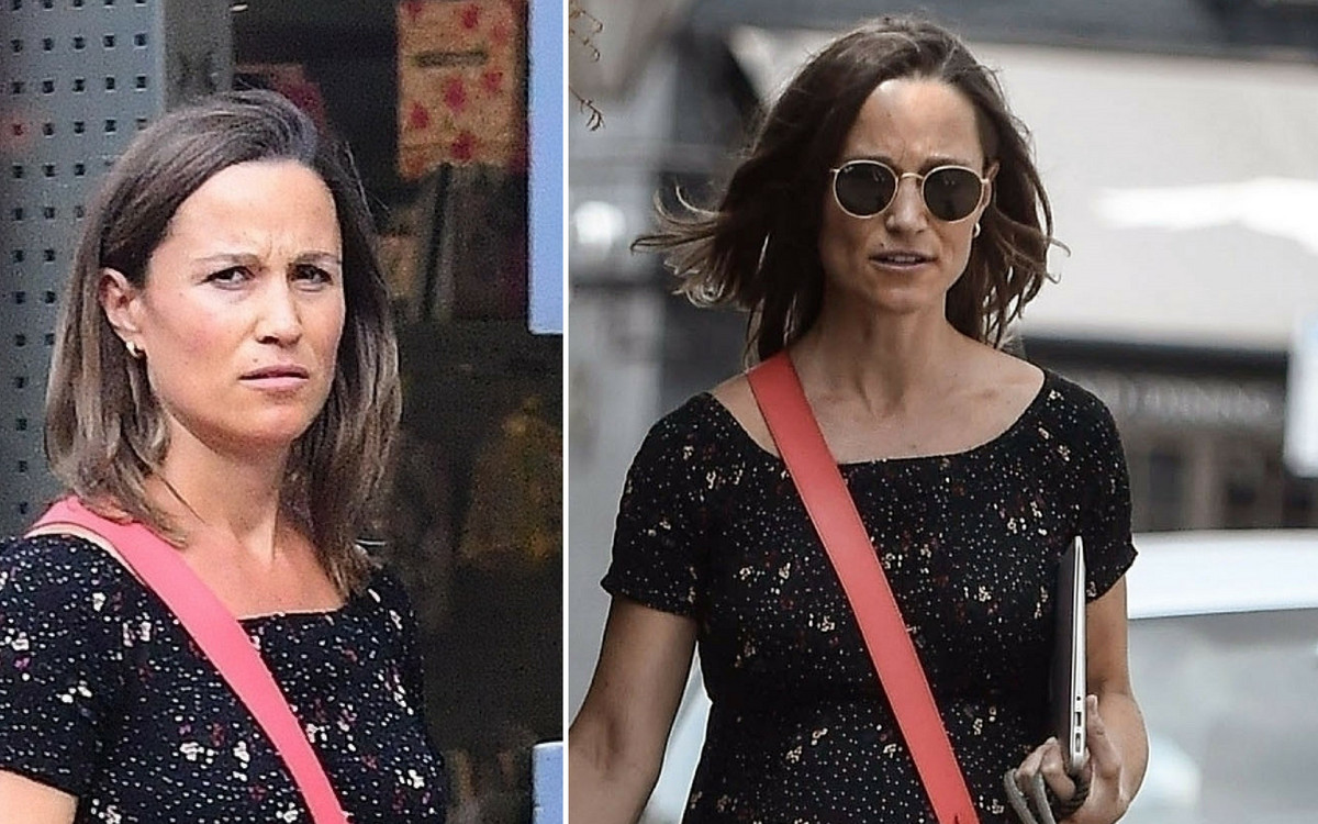 Pippa Middleton w ulubionych butach i zwiewnej sukience. Widać już krągłości
