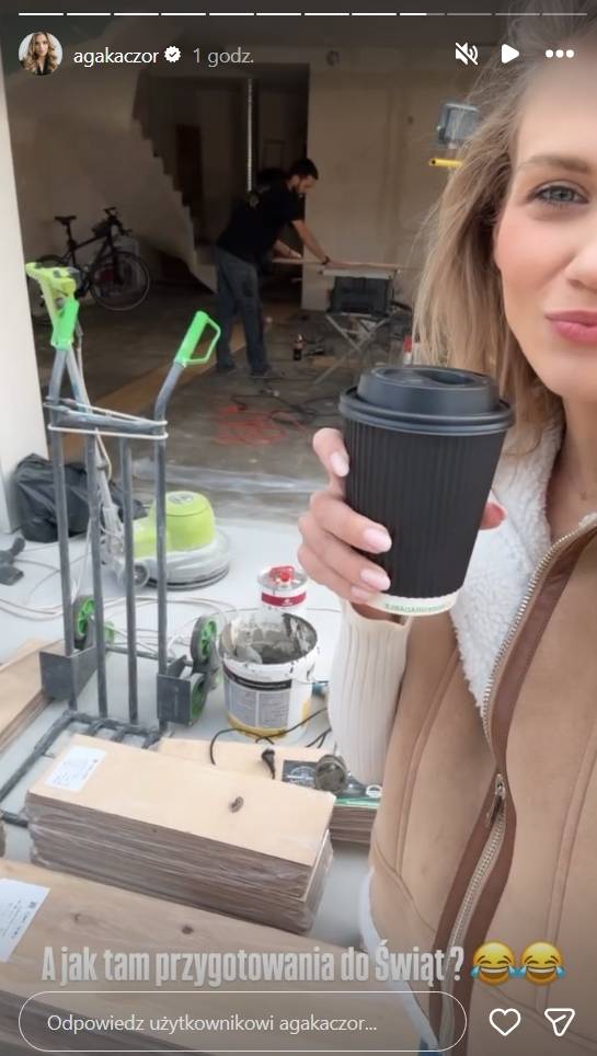 Agnieszka Kaczorowska i Marcin Rogacewicz remontują dom, fot. Instagram