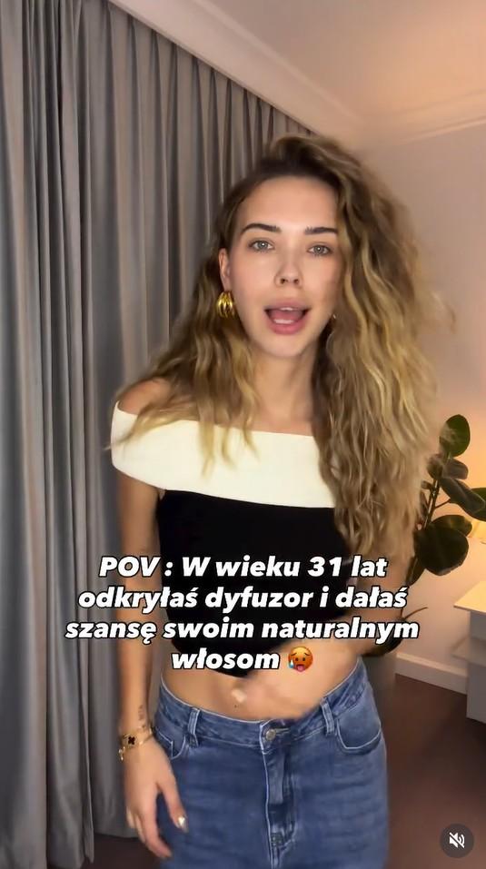 Naturalne włosy Sandry Kubickiej, fot. Instagram