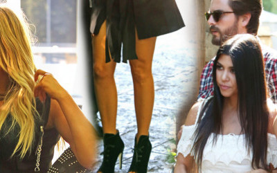 Zmęczona Kourtney i roznegliżowana Khloe Kardashian(FOTO)