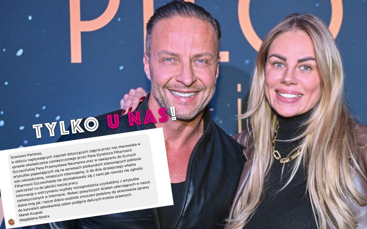 Magda Modra i Marek Krupski wydali oświadczenie po oskarżeniach dyrektora filharmonii