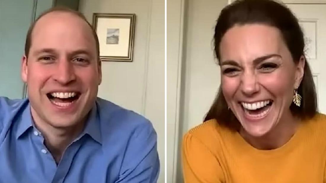 książę William i księżna Kate na wideorozmowie