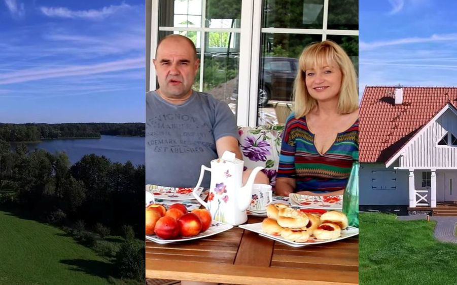 Katarzyna i Cezary Żakowie chwalą się mazurską willą. Dom jak z bajki