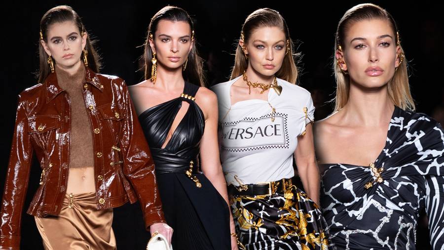 Baldwin, Hadid, Ratajkowski na pokazie VERSACE