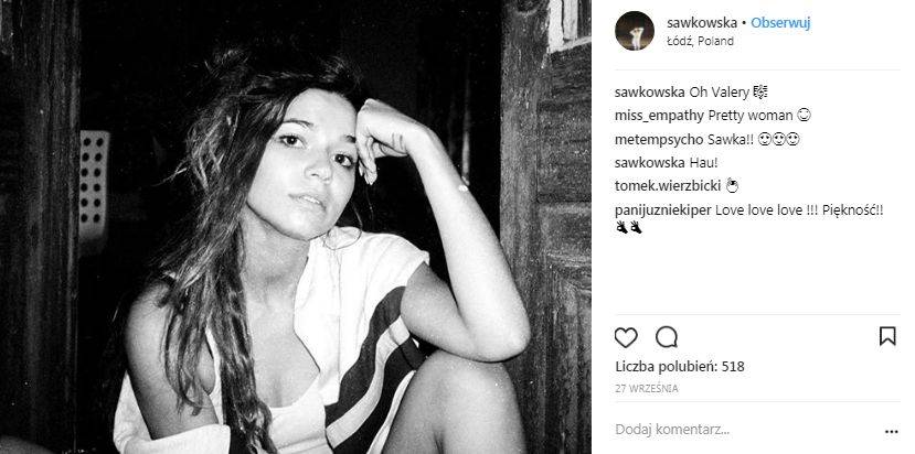 Karolina Sawka na Instagramie