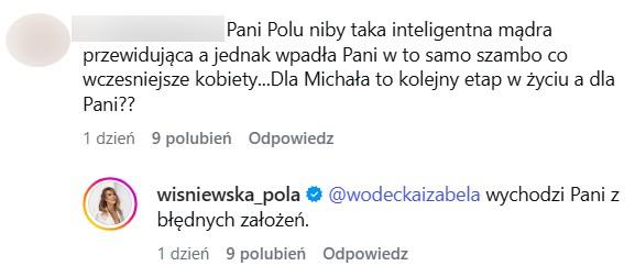 Pola Wiśniewska odpowiada na krytykę, fot. Instagram