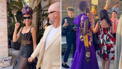 Stylowi Omenaa Mensah i Rafał Brzoska na pokazie Dolce & Gabbana. Pokazali klasę!