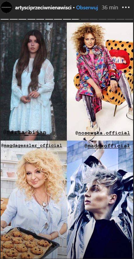 Wszyscy artyści, którzy popierają inicjatywę Dody