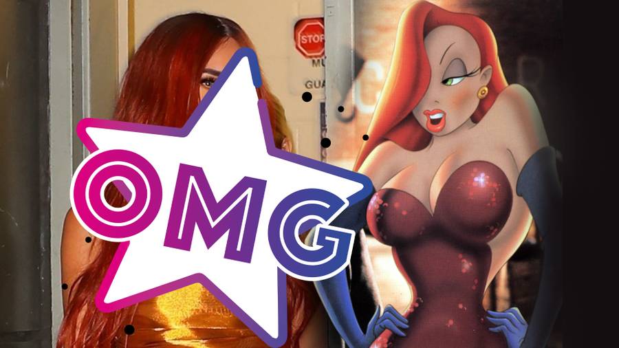 Megan Fox wystylizowana jak Jessica Rabbit idzie na randkę z Machine Gun Kellym