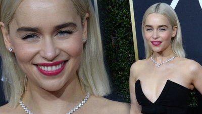 Na Emilię Clarke na Złotych Globach 2018 patrzyli wszyscy (ZDJĘCIA)