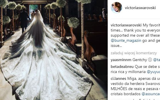 Victoria Swarovski wyszła za mąż w sukni zdobionej 500 kamieniami za 3.5 mln $