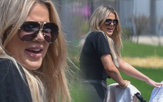 PIERWSZE zdjęcia Khloe Kardashian na spacerze z córką