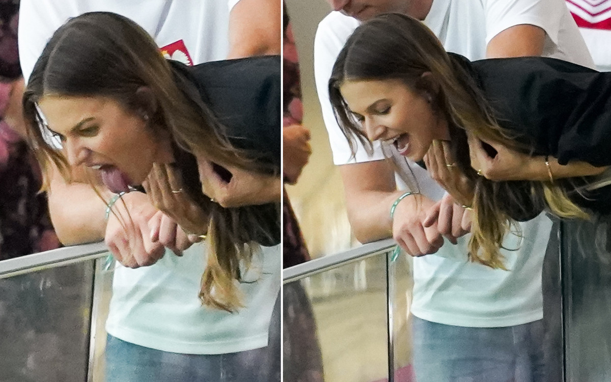 Anna Lewandowska prezentuje szereg min podczas kibicowania z Klarą (ZDJĘCIA)