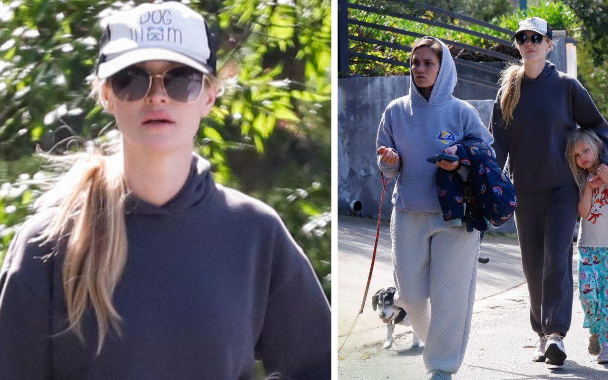 Joanna Krupa na spacerze z sąsiadką w Los Angeles. Przyłapana w totalnie luźnym wydaniu