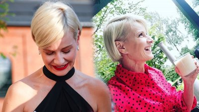 Małgorzata Kożuchowska zajada śniadanie na tarasie. Co za willa!