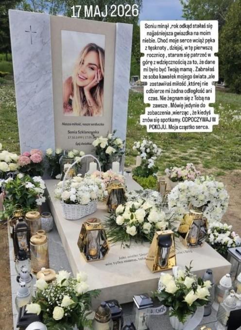 Mama Soni Szklanowskiej pokazała jej grób, fot. Instagram