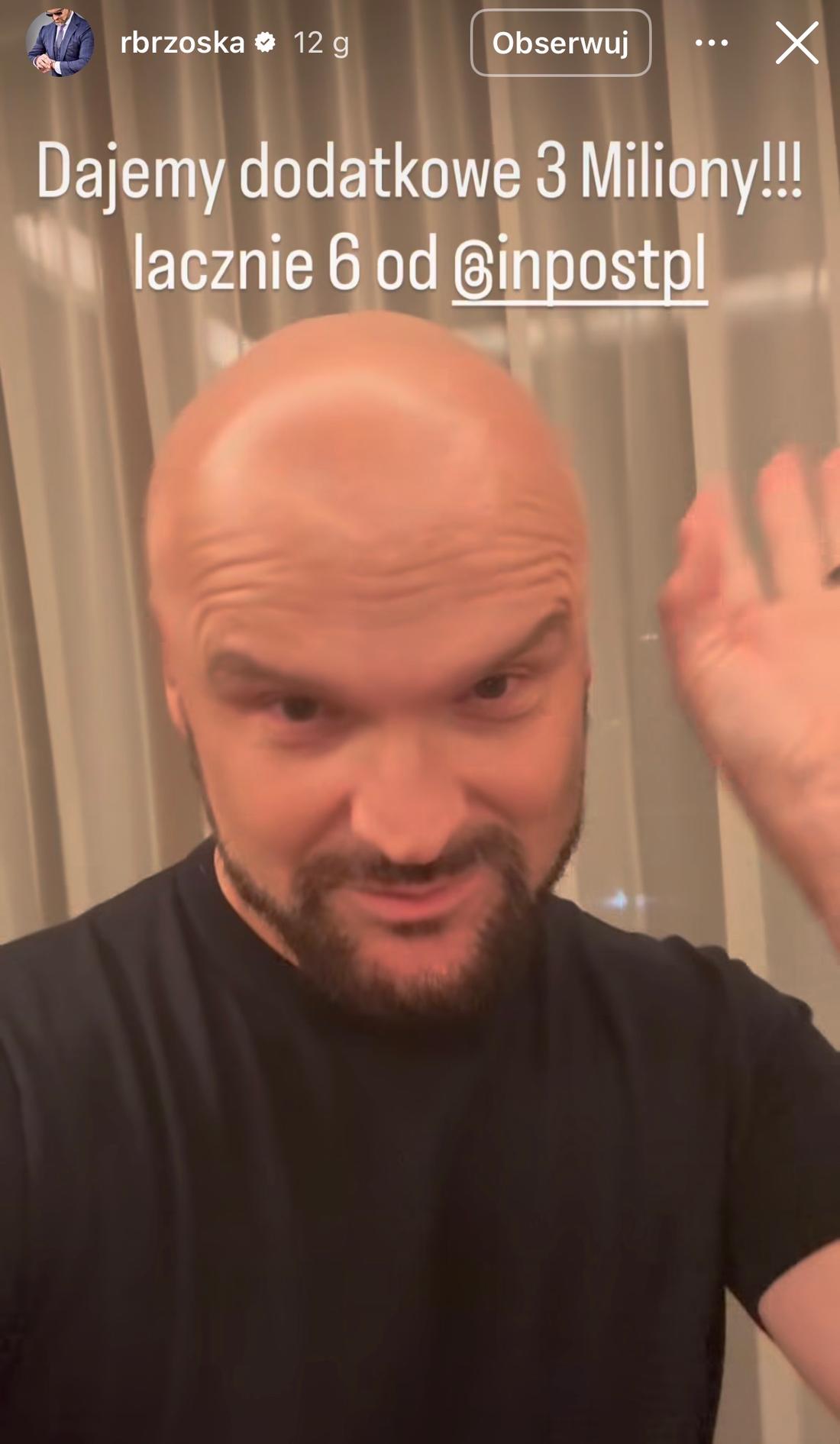 Rafał Brzoska w ostatniej chwili podwoił wpłatę na akcję Łatwoganga. Przebił wszystkich!/ Instagram