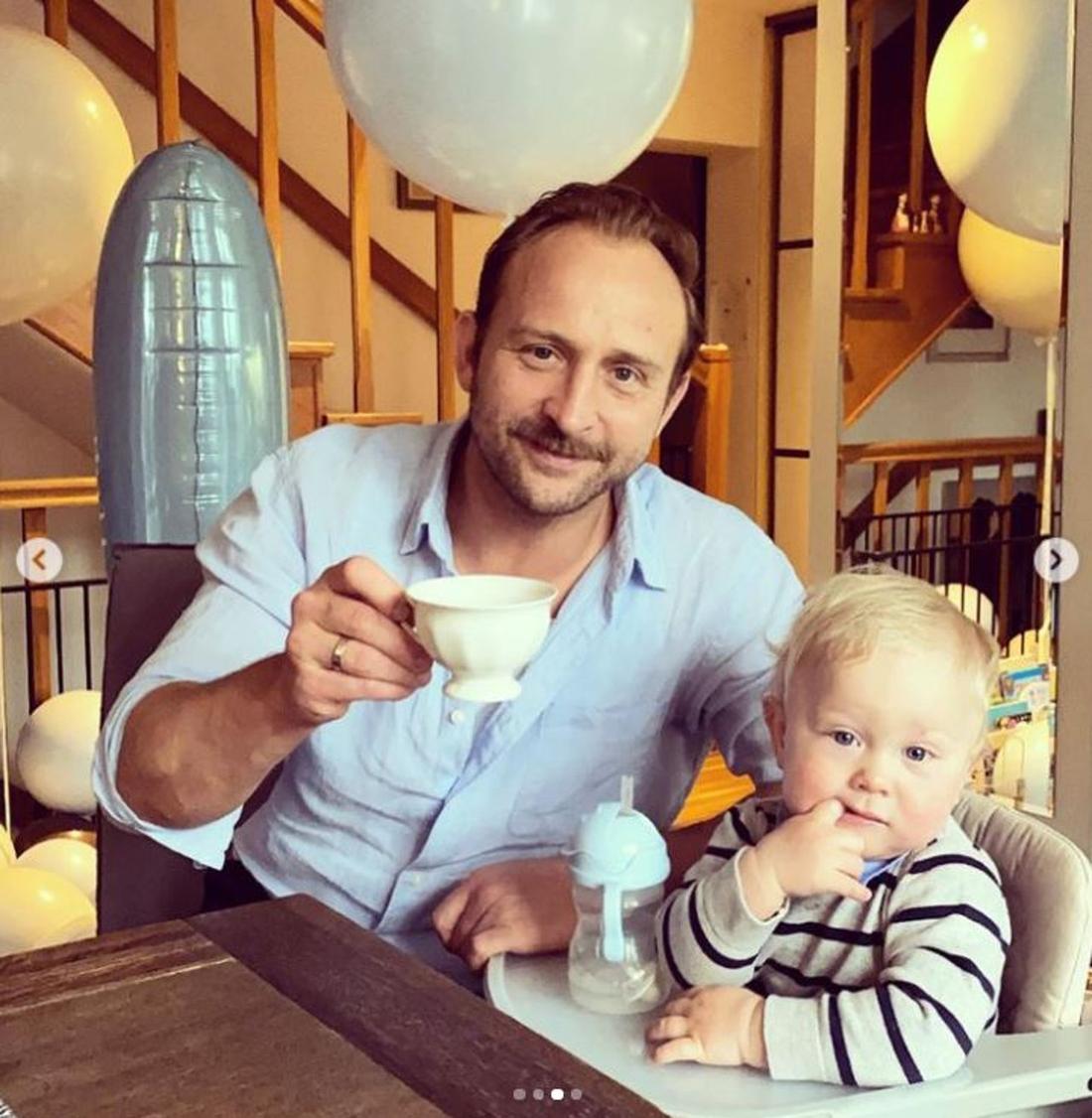 Borys Szyc z synem Henrykiem.