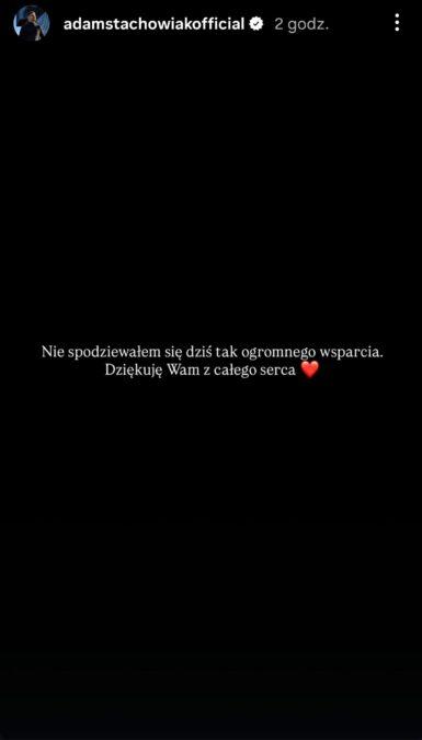 Adam Stachowiak wydał oświadczenie, fot. Instagram