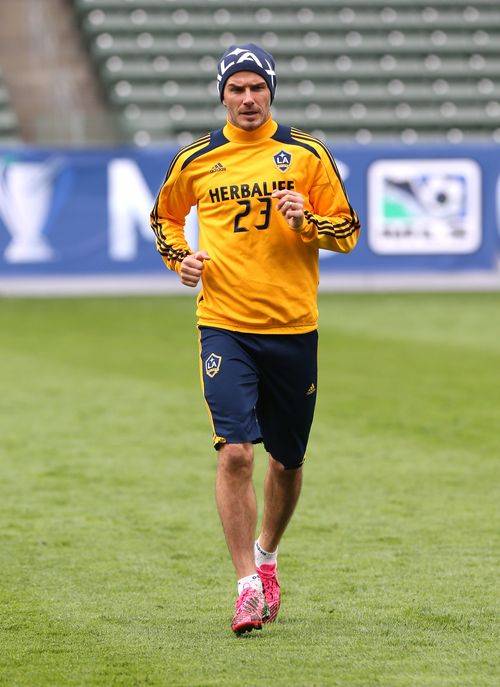 David Beckham na ostatnim treningu z Los Angeles Galaxy