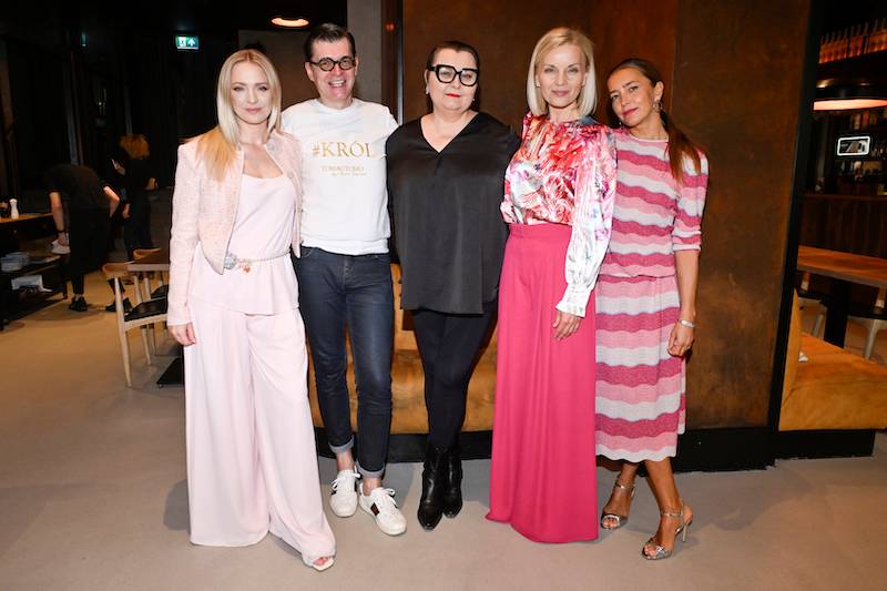 Śniadanie prasowe marki Marc Cain. Barbara Kurdej-Szatan w pudrowym różu, dawno niewidziana Kamila Baar