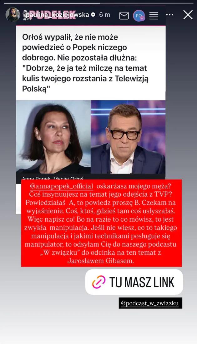 Paulina Orłoś reaguje na słowa Popek/ Instagram